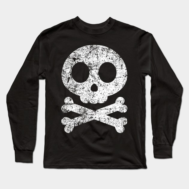 Cute Skull and Cross Bones - Distressed Long Sleeve T-Shirt by PsychicCat